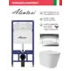 Инсталляция Alentori SISTEMA 52 AL.SIS11T с клавишей Alentori CHIAVE A гл/хром AL.CHI012CH и унитаз Long 52x36.5 Vortex Soft-Close матовый белый конус