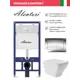 Инсталляция Alentori SISTEMA 52 AL.SIS11T с клавишей Alentori CHIAVE A гл/хром AL.CHI012CH унитаз 52x37 Soft-Close глянцевый белый квадрат с выступом