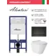 Инсталляция Alentori SISTEMA 52 AL.SIS11T с клавишей Alentori CHIAVE A матовый черный AL.CHI013BM унитаз 48x36 Vortex Soft-Close глянцевый белый конус