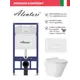 Инсталляция Alentori SISTEMA 52 AL.SIS11T с клавишей смыва Alentori CHIAVE H матовый белый AL.CHI018WM и унитаз 48x36 Vortex глянцевый белый конус