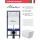 Инсталляция Alentori SISTEMA 52 AL.SIS11T с клавишей смыва Alentori CHIAVE H матовый белый AL.CHI018WM и унитаз 52x37 Soft-Close матовый белый квадрат