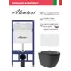 Инсталляция Alentori SISTEMA 52 AL.SIS11T с клавишей Alentori CHIAVE L матовый белый AL.CHI019WM и унитаз Long 52x36.5 Vortex матовый черный овал