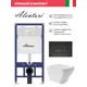 Инсталляция Alentori SISTEMA 52 AL.SIS11T с клавишей Alentori CHIAVE H матовый черный AL.CHI203BM и унитаз 52x37 глянцевый белый квадрат с выступом
