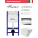 Инсталляция Alentori SISTEMA 50 AL.SIS33T с клавишей Alentori CHIAVE A гл/хром AL.CHI012CH унитаз 52x37 Soft-Close глянцевый белый квадрат с выступом