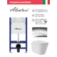 Инсталляция Alentori SISTEMA 50 AL.SIS33T с клавишей Alentori CHIAVE L гл/хром AL.CHI102CH и унитаз Long 52x36.5 Vortex Soft-Close матовый белый конус