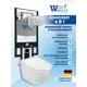 Комплект инсталляция и унитаз Weltwasser AH49727 6 в 1: подвесной унитаз белый глянцевый, инсталляция, кнопка хром матовая закругленный квадрат