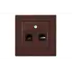 Розетка для телефона / компьютера встраиваемая Liregus Epsilon 28-145 цвет коричневый
