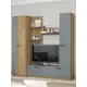 Модульная стенка Сима-ленд Юджи 2130x47x210 см ЛДСП цвет дуб крафт золотой/графит