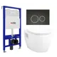 Комплект инсталляция и унитаз 3 в 1 инсталляция Enio Tecnico EN8050052 унитаз подвесной Bolo EN8350034 и кнопка черная матовая, окантовка хром Rotondo