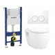 Комплект инсталляция и унитаз 3 в 1 инсталляция Geberit Duofix унитаз Enio Bolo EN8350034 и кнопка белая