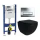 Комплект инсталляция и унитаз 3 в 1 инсталляция Geberit Duofix унитаз подвесной Enio Unico BL EN4105055 и кнопка хром
