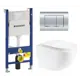 Комплект инсталляция и унитаз 3 в 1 инсталляция Geberit Duofix Delta30 458.163.21.1 унитаз Enio Unico и кнопка хром