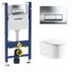 Комплект инсталляция и унитаз 3 в 1 инсталляция Geberit Duofix + Подвесной унитаз Enio Morris Tornado с кнопкой хром