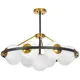 Люстра на штанге Lumina deco Donzano Ldp 8034-9 bk+wt 9 ламп 22 м² цвет белый/черный