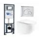 Комплект инсталляция и унитаз 3 в 1 инсталляция WeltWasser Marberg 410 унитаз Enio Unico Tornado EN2105073 и кнопка хром