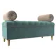 Банкетка Глория Лига диванов 113656 122x47x50 см велюр цвет бирюзовый/бежевый