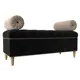 Банкетка Глория Лига диванов 113667 122x47x50 см велюр цвет черный/бежевый