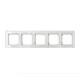 Рамка для розеток и выключателей Liregus Epsilon 28-255 5 постов стекло белое глянцевое