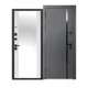 Входная дверь Бриз левый 205x86см цвет сатин графит/эмалит белый с зеркалом