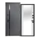 Входная дверь Бриз правый 205x86см цвет сатин графит/эмалит белый с зеркалом