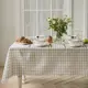 Скатерть на стол Доляна Клетка круглая 145x200 см цвет белый