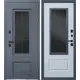 Входная дверь Rex REX 32 правый 205x96см цвет искра серая/белый матовый c окном