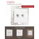 Розетка для телефона/компьютера встраиваемая Arte milano 203.44-1.white RJ11 RJ45 цвет белый