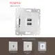 Розетка USB встраиваемая Arte milano 203.46-1.silver цвет серебро