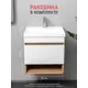 Тумба с раковиной в ванную подвесная GardaHome Fresco Fr-T50FrW/KPWdr 50 цвет белый/дуб крафт золотой