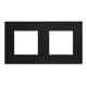 Рамка для розеток и выключателей Vell BK2P-GL 2 поста цвет черный