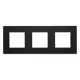 Рамка для розеток и выключателей Vell BK3P-GL 3 поста цвет черный