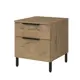 Тумба прикроватная Alsav Tower Teakwood 40.2x47x45 см 2 ящика ЛДСП/металлические ножки цвет бежевый