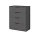 Комод Alsav Tower New graphit 4 ящика 80.9х45х101.2 см ЛДСП цвет серый