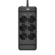 Сетевой фильтр с защитой Agni TP-FS6E-5m-black 3x1.5 5 м 6 розеток с заземлением 4000 Вт цвет черный