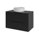 Тумба под раковину подвесная Topline FLIPTUS70B-9360W 70см с раковиной цвет Черный матовый