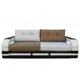 Диван раскладной Meblines Манчестер с подсветкой 240x85x109 см рогожка/экокожа цвет разноцветный/коричневый