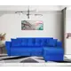 Диван раскладной Meblines Амстердам 245x87x167 см велюр цвет синий