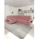 Диван модульный Yorcom Майами-3 268x97x187 см велюр цвет пыльная роза