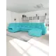 Диван модульный Yorcom Майами-4 350x97x187 см велюр цвет бирюзовый