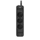 Сетевой фильтр с защитой Agni TP-FS3U3E-PD-2m-black 3x1.5 2 м 3 розетки с заземлением 4000 Вт цвет черный