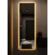 Зеркало с подсветкой настенное One Mirror 190х70см сенсорное в алюминиевой раме цвет золото