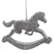 Елочная игрушка Лошадка 822789 7 см серый/серебристый