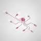 Люстра потолочная Imperiumloft Scheme Impr_102025-26 8 ламп 24 м² цвет розовый