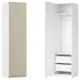 Шкаф распашной Амьен латте 60х232,2х54,5  с 2 полками, штангой и 2 ящиками ЛДСП каркас белый