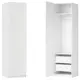 Шкаф распашной Висла белый 60х232,2х54,5  с 2 полками, штангой и 2 ящиками ЛДСП каркас белый