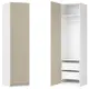 Шкаф распашной Байонна латте 60х232,2х54,5  с 2 полками, штангой и 2 ящиками ЛДСП каркас белый