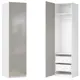 Шкаф распашной Лион серый глянец  60х232,2х54,5  с 2 полками, штангой и 2 ящиками ЛДСП каркас белый