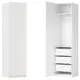 Шкаф распашной София белый 60х232,2х54,5  с 2 полками, штангой и 3 ящиками ЛДСП каркас белый