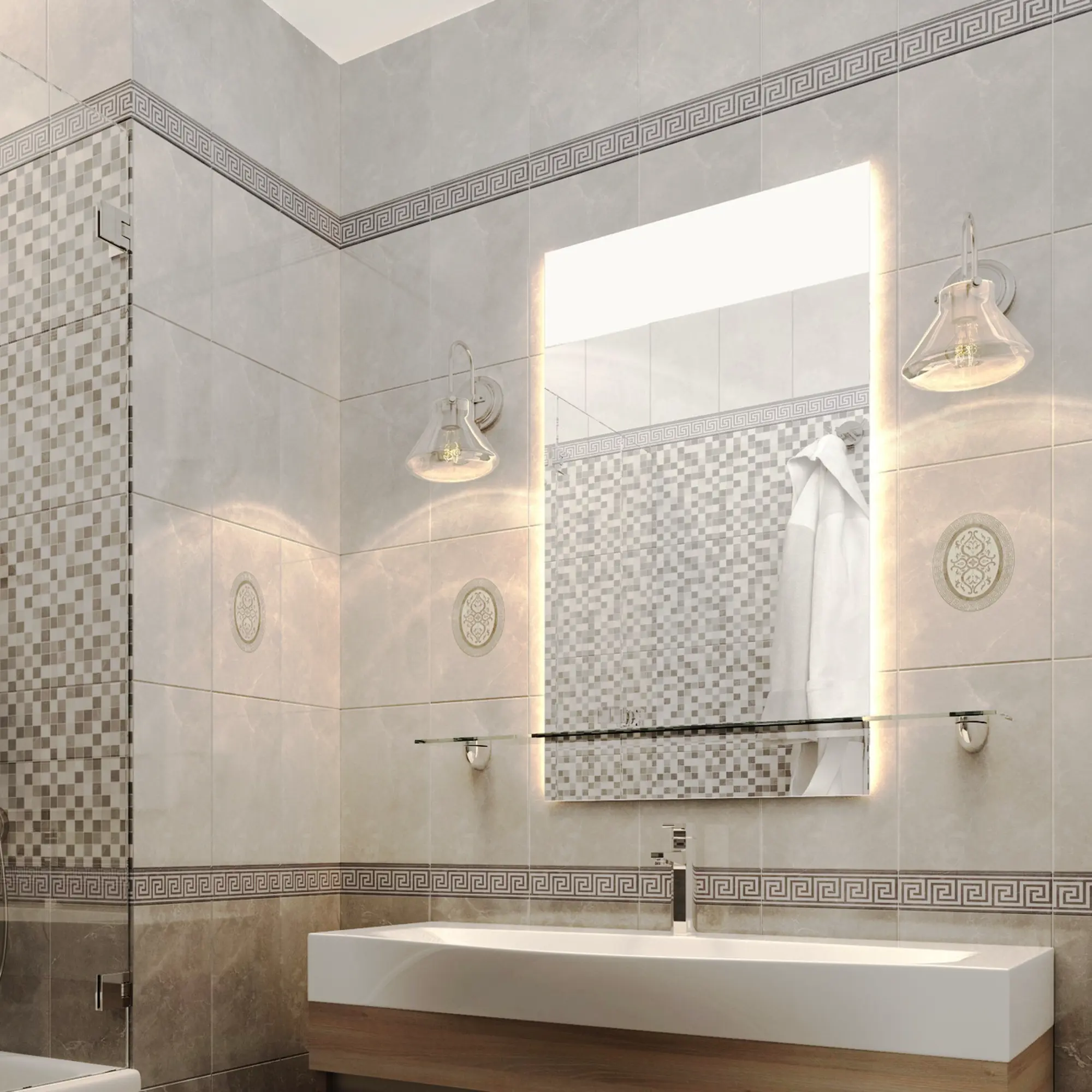Плитка настенная Шахтинская Плитка Дора 20x30 см 1.44 м² цвет светло ...
