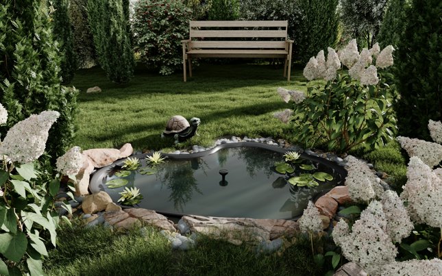 Декоративный пруд на даче Декоративный пруд на даче